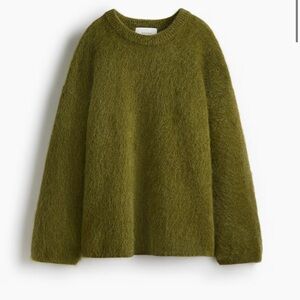 NWT H&M Premium moss green mohair sweater